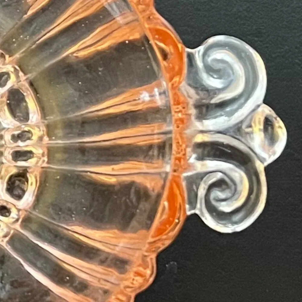 Vintage Anchor Hocking Old Cafe Pink Depression Glass Oval Relish Serving Dish